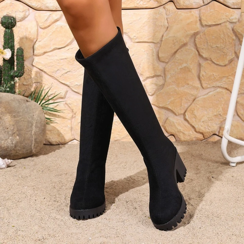 Women's new autumn and winter high boots, long boots, fashionable thick heel high heels, elastic boots with temperament.2025
Women's new autumn and winter high boots, long boots, fashionable thick heel high heels, elastic boots with temperament.2025