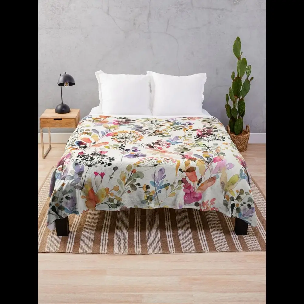Watercolor Wild Flowers Plants Throw Blanket Botanical Print for Nature Lovers
Watercolor Wild Flowers Plants Throw Blanket Botanical Print for Nature Lovers