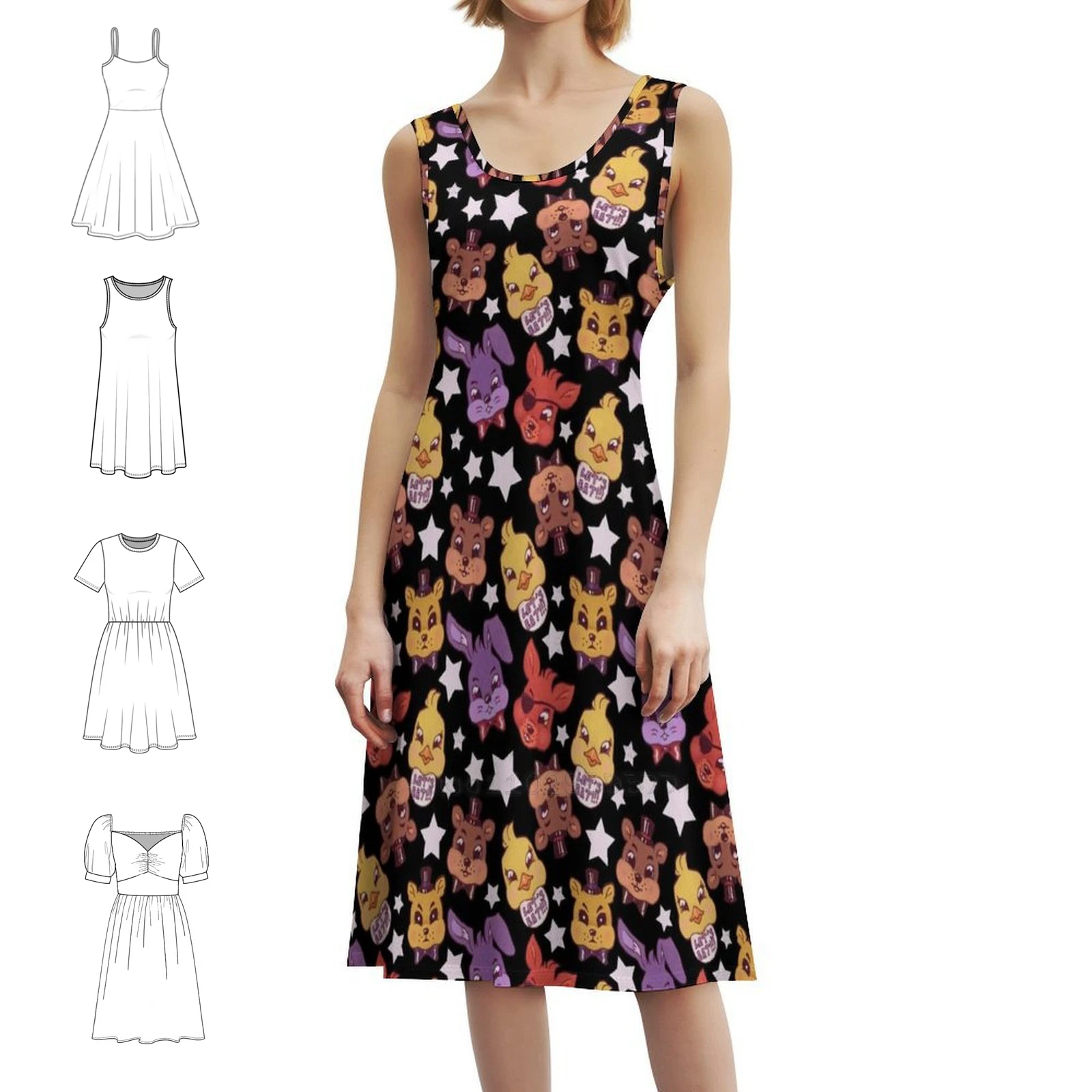 Винтажное богемное платье с рисунком друзей, варианты пышных рукавов или без рукавов для женщин, платье Fnaf Five Nights At S Five Nights
Винтажное богемное платье с рисунком друзей, варианты пышных рукавов или без рукавов для женщин, платье Fnaf Five Nights At S Five Nights