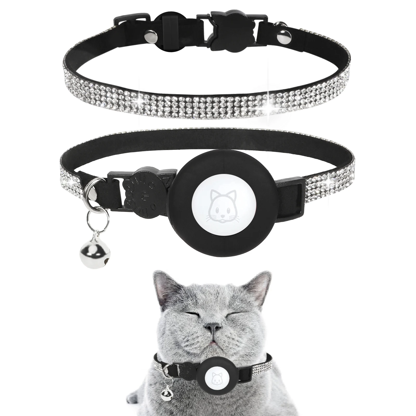 Bling Pet Cat Adjustable Collar With Bell Cat Collars Luxury For Small Dog and Cats With Case For Apple Airtag Cat Accessories
Bling Pet Cat Adjustable Collar With Bell Cat Collars Luxury For Small Dog and Cats With Case For Apple Airtag Cat Accessories