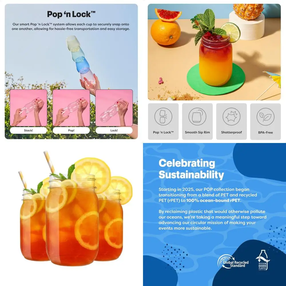 48-Pack Premium 16oz Crystal Clear Recyclable Plastic Mason Jars
48-Pack Premium 16oz Crystal Clear Recyclable Plastic Mason Jars