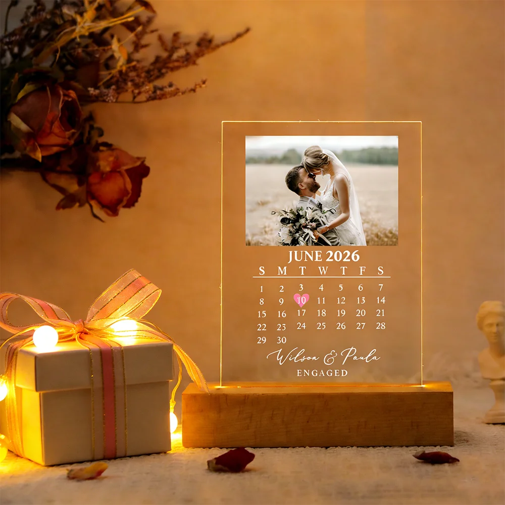 Персонализированный светильник-ночник с фото на заказ, календарь на годовщину, акриловый ночник, светодиодный светильник для пары, основание из массива дерева, подарок для любимого человека
Персонализированный светильник-ночник с фото на заказ, календарь на годовщину, акриловый ночник, светодиодный светильник для пары, основание из массива дерева, подарок для любимого человека