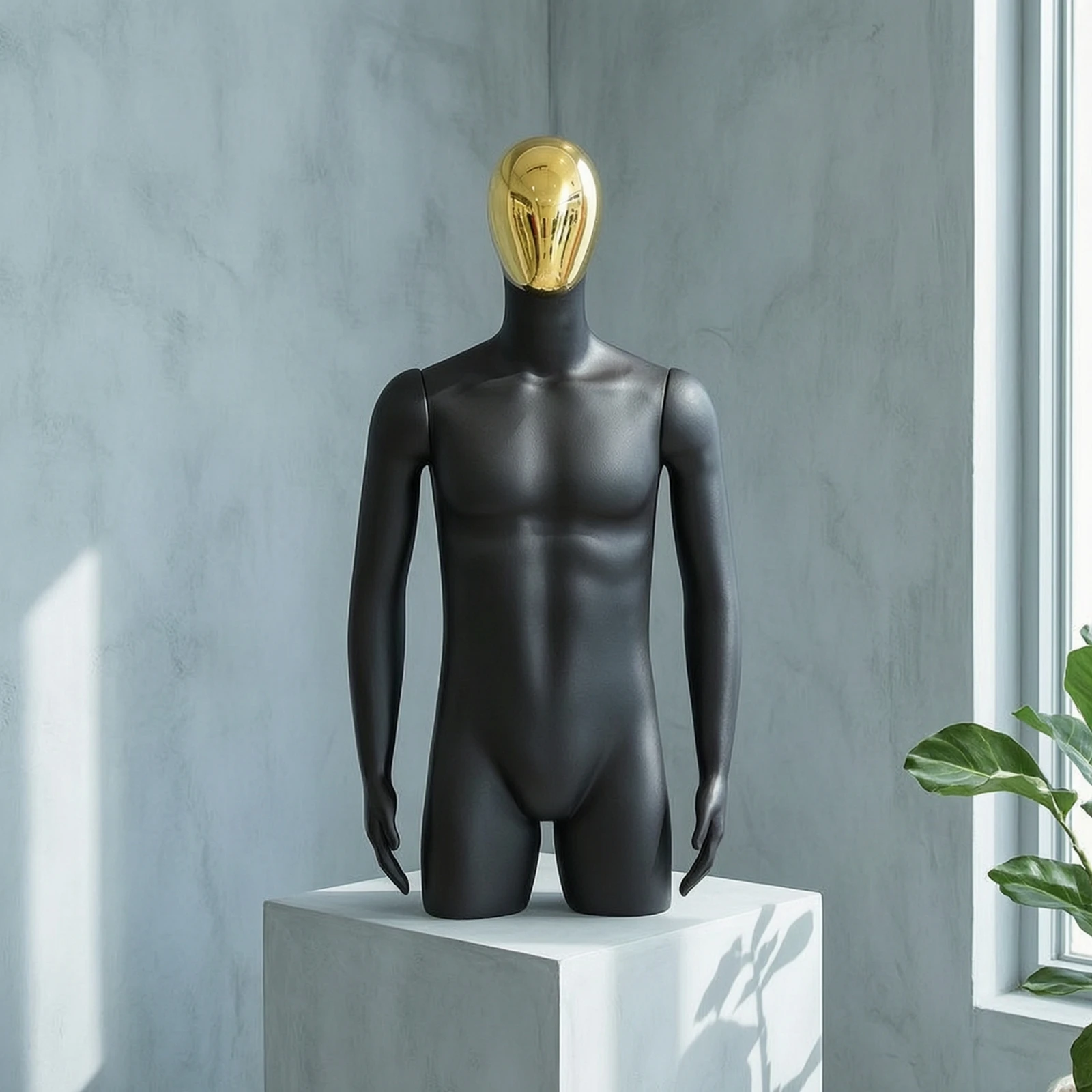 Male Mannequin with Arms Upright Half-Body Mannequin Display Form Streamlined Sturdy for Retailers, Product Photography
Male Mannequin with Arms Upright Half-Body Mannequin Display Form Streamlined Sturdy for Retailers, Product Photography