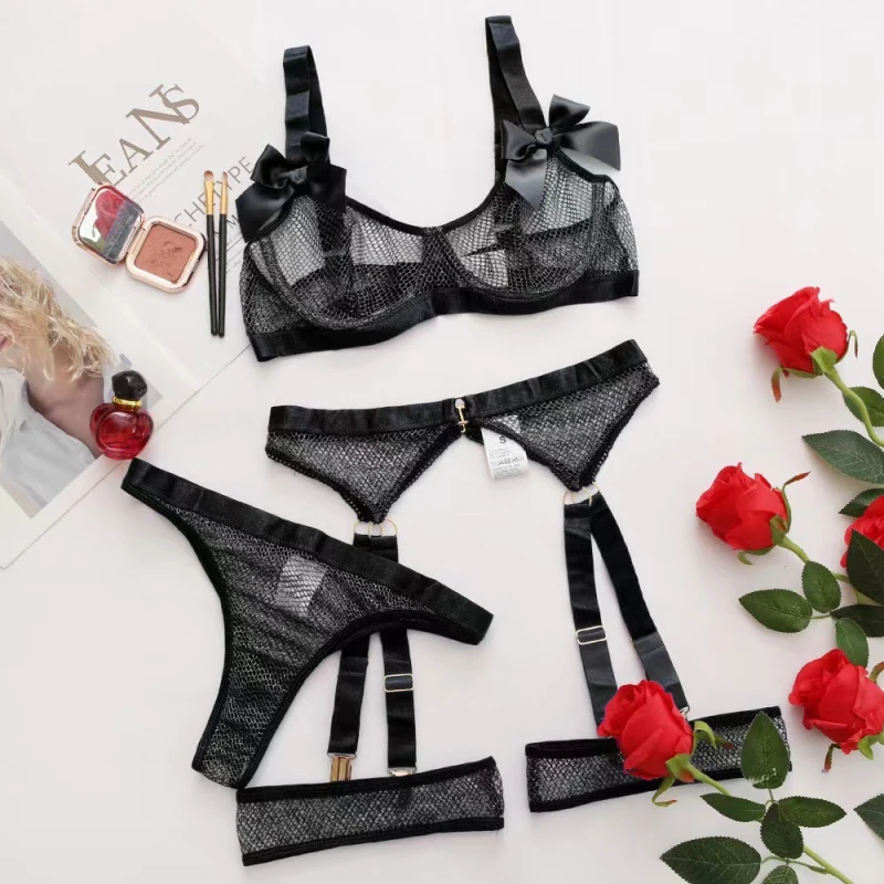 Bikini Sexy Lingerie Three-Piece Set with Bowknot Mesh Flirting Hot Lingerie Set
Bikini Sexy Lingerie Three-Piece Set with Bowknot Mesh Flirting Hot Lingerie Set