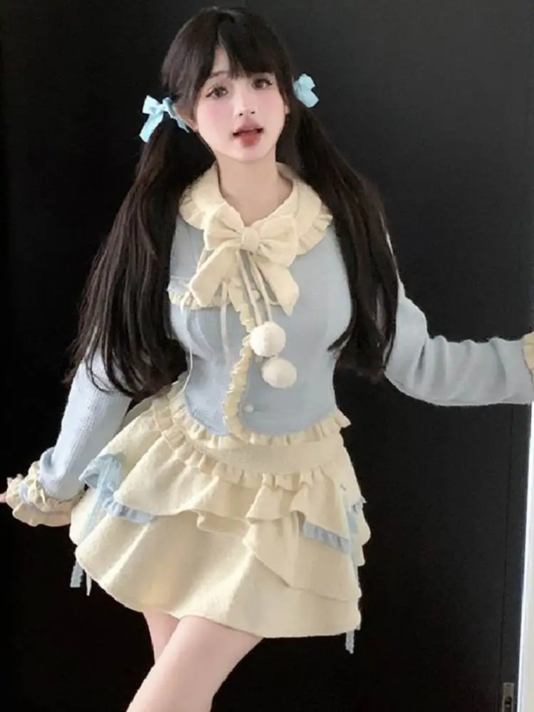 Cute Sweet Lolita Set Women's Autumn New College Sle JK orm irt Cake Skirt Two Piece Set Princ Sle Casual Wear
Cute Sweet Lolita Set Women's Autumn New College Sle JK orm irt Cake Skirt Two Piece Set Princ Sle Casual Wear