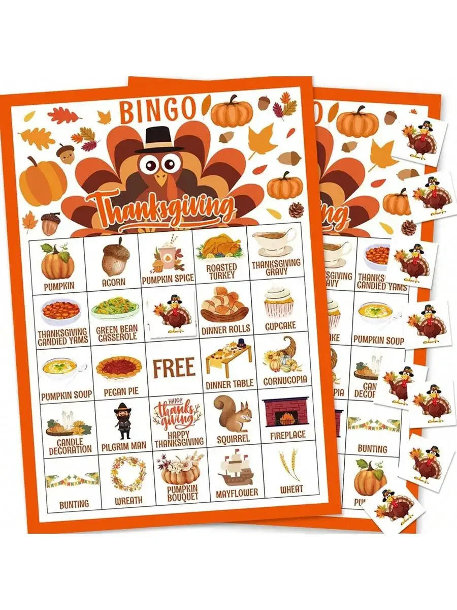 Thanksgiving Bingo Game Set 34-Piece, Player Card Pack - 24 Players Thanksgiving Bingo Cards Thanksgiving Party Games For Adults
Thanksgiving Bingo Game Set 34-Piece, Player Card Pack - 24 Players Thanksgiving Bingo Cards Thanksgiving Party Games For Adults