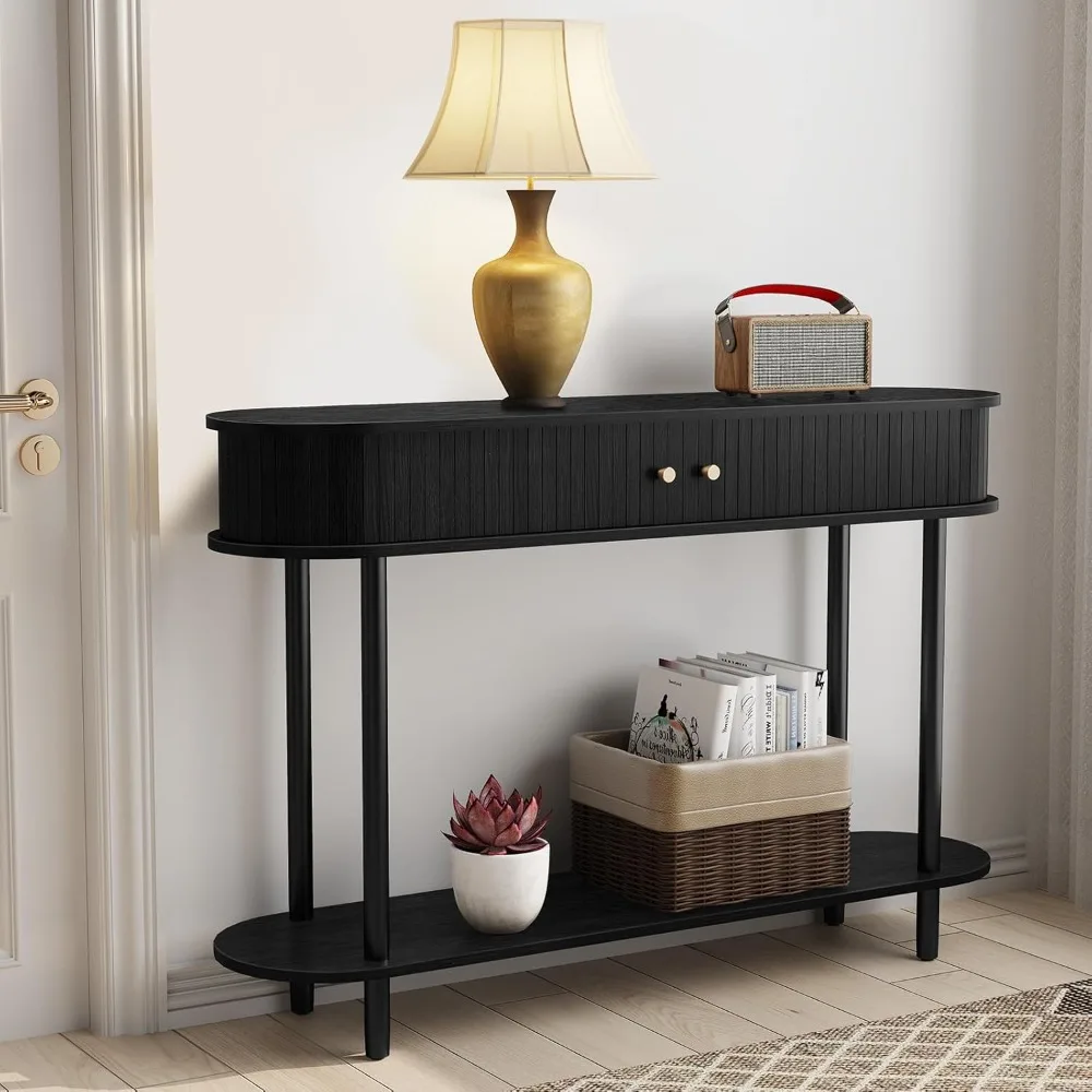 Modern Entryway Table with Wood Tambour Door, Accent Behind Couch Sofa Console with Storage, Fluted Side Table for Hallway
Modern Entryway Table with Wood Tambour Door, Accent Behind Couch Sofa Console with Storage, Fluted Side Table for Hallway