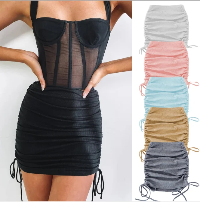 2021 Spring Autumn Women's Knitting Thread Side Drawstring Elastic Pleated Skirt Sexy Slim Adjustable Buttock Skirt Girl Black
2021 Spring Autumn Women's Knitting Thread Side Drawstring Elastic Pleated Skirt Sexy Slim Adjustable Buttock Skirt Girl Black