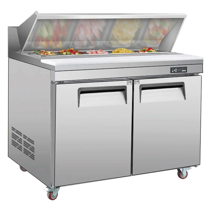 Commercial Stainless Steel Saladette Refrigerator, Salad Prep for Pizza Sandwich, Under Counter Display Fridge
Commercial Stainless Steel Saladette Refrigerator, Salad Prep for Pizza Sandwich, Under Counter Display Fridge