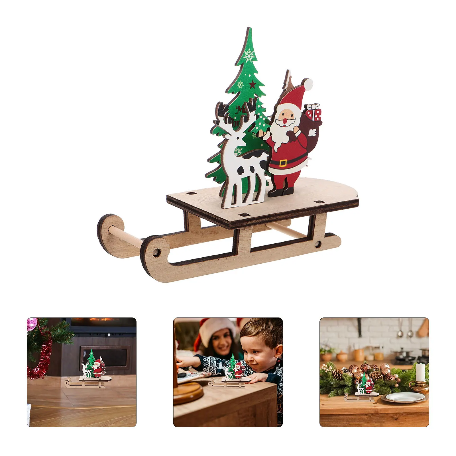 Christmas Wooden Sleigh Decoration Vintage Style Mini Sleigh for Tree Ornament Holiday Desktop Display Xmas Party Centerpiece
Christmas Wooden Sleigh Decoration Vintage Style Mini Sleigh for Tree Ornament Holiday Desktop Display Xmas Party Centerpiece