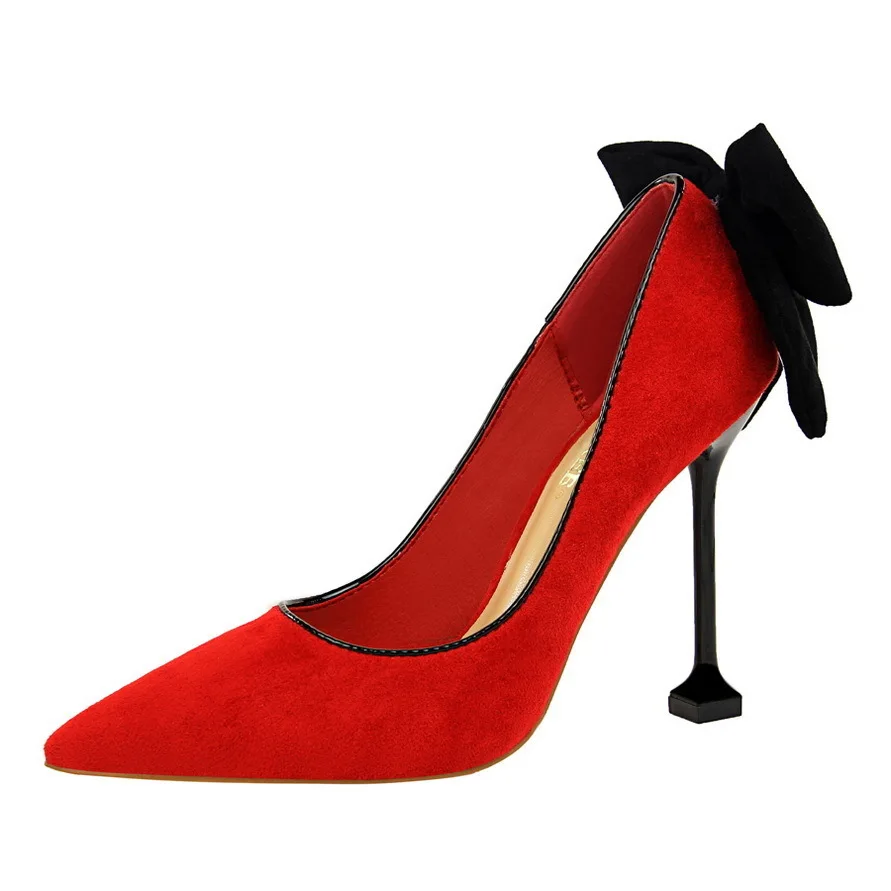 Women Pumps Korean Edition Sexy Slim Women's Shoes Thin High Heel Suede Shallow Mouth Pointed Bow Tie Single Shoe туфли женские
Women Pumps Korean Edition Sexy Slim Women's Shoes Thin High Heel Suede Shallow Mouth Pointed Bow Tie Single Shoe туфли женские