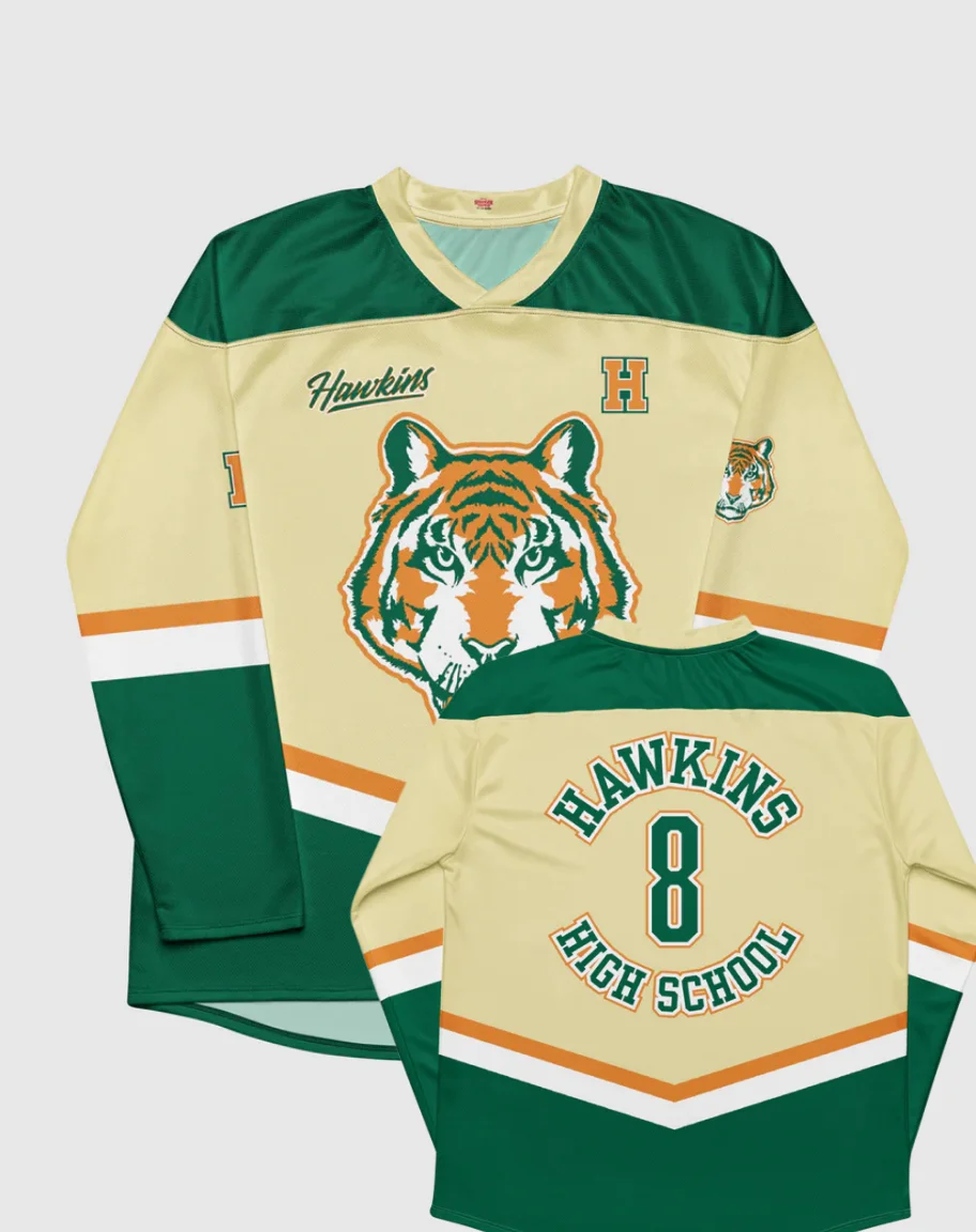 The Best-selling American TV Hawkins High School Tigers Hockey Jersey Retro 8 Cosplay Sportswear Long Sleeve Ice Hockey Moto
The Best-selling American TV Hawkins High School Tigers Hockey Jersey Retro 8 Cosplay Sportswear Long Sleeve Ice Hockey Moto