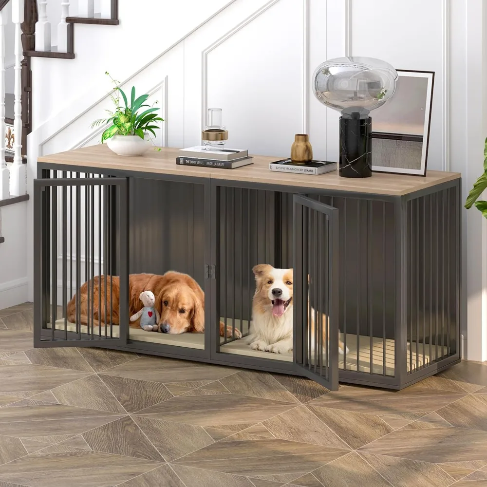 Large Dog Crate Furniture for 2 Dogs, 71.6'' Steel Frame Dog Crate with Double Doors, Heavy Sturdy Dog Kennel for Small Medium L
Large Dog Crate Furniture for 2 Dogs, 71.6'' Steel Frame Dog Crate with Double Doors, Heavy Sturdy Dog Kennel for Small Medium L