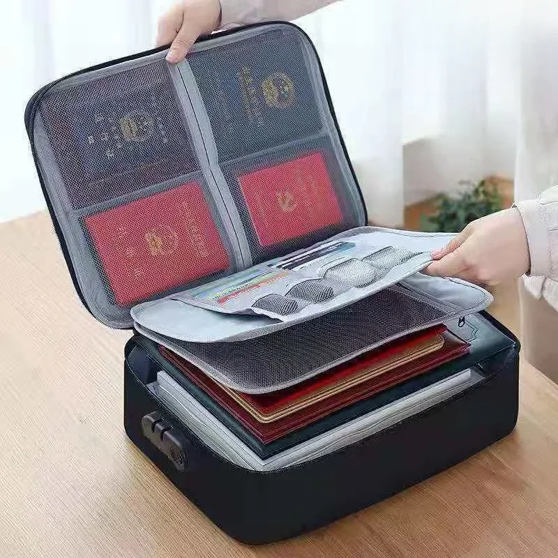 Document Bag with Lock, 3-Layer Portable File Organizer Case, Oxford Safe ID Bags Travel Storage Bag Document Organizer for Home
Document Bag with Lock, 3-Layer Portable File Organizer Case, Oxford Safe ID Bags Travel Storage Bag Document Organizer for Home