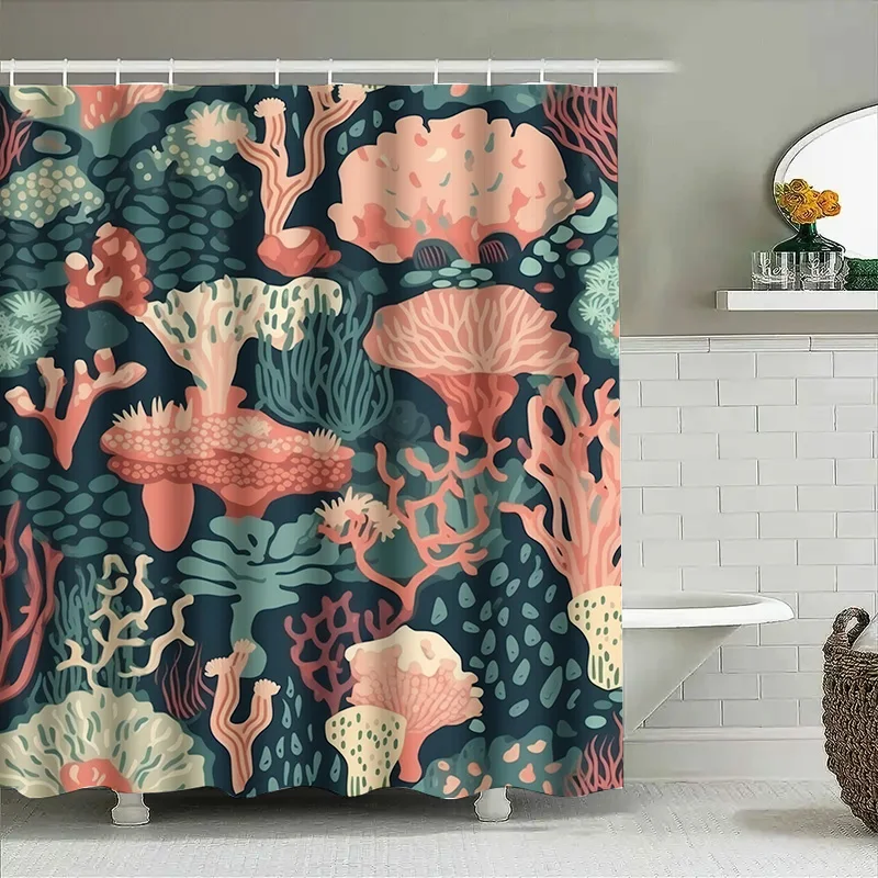 Ocean Life Coral Shower Curtain Rustic Pink Green Blue Boho Decor Bathroom Accessories for Home Decoration Modern Wall Hanging B
Ocean Life Coral Shower Curtain Rustic Pink Green Blue Boho Decor Bathroom Accessories for Home Decoration Modern Wall Hanging B