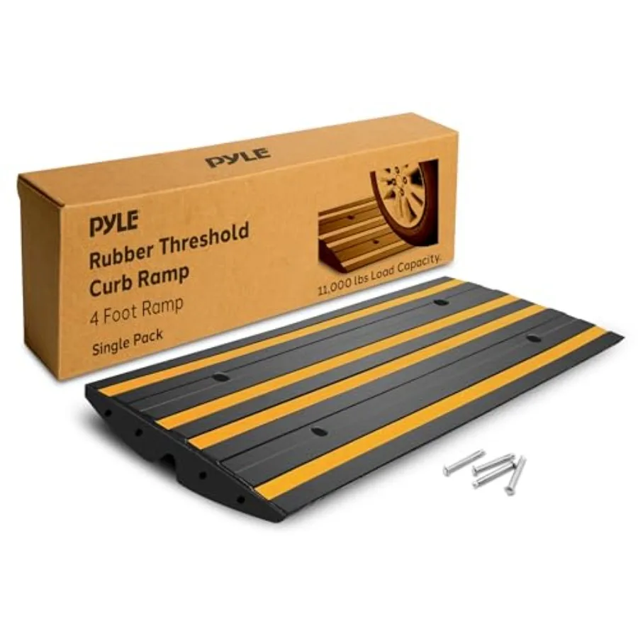 4 ft. Rubber Curb Ramp Non-Slip Threshold Single Ramp for Driveways and Sidewalks Marine Grade Waterproof Reflective Strips Exp
4 ft. Rubber Curb Ramp Non-Slip Threshold Single Ramp for Driveways and Sidewalks Marine Grade Waterproof Reflective Strips Exp