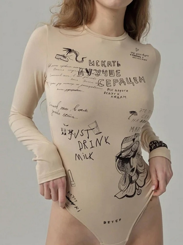Модное боди с принтом, нижнее белье с длинными рукавами, сексуальное боди Feminino, облегающие цельные сексуальные топы, женская уличная одежда Lenceria Femenina 
Модное боди с принтом, нижнее белье с длинными рукавами, сексуальное боди Feminino, облегающие цельные сексуальные топы, женская уличная одежда Lenceria Femenina