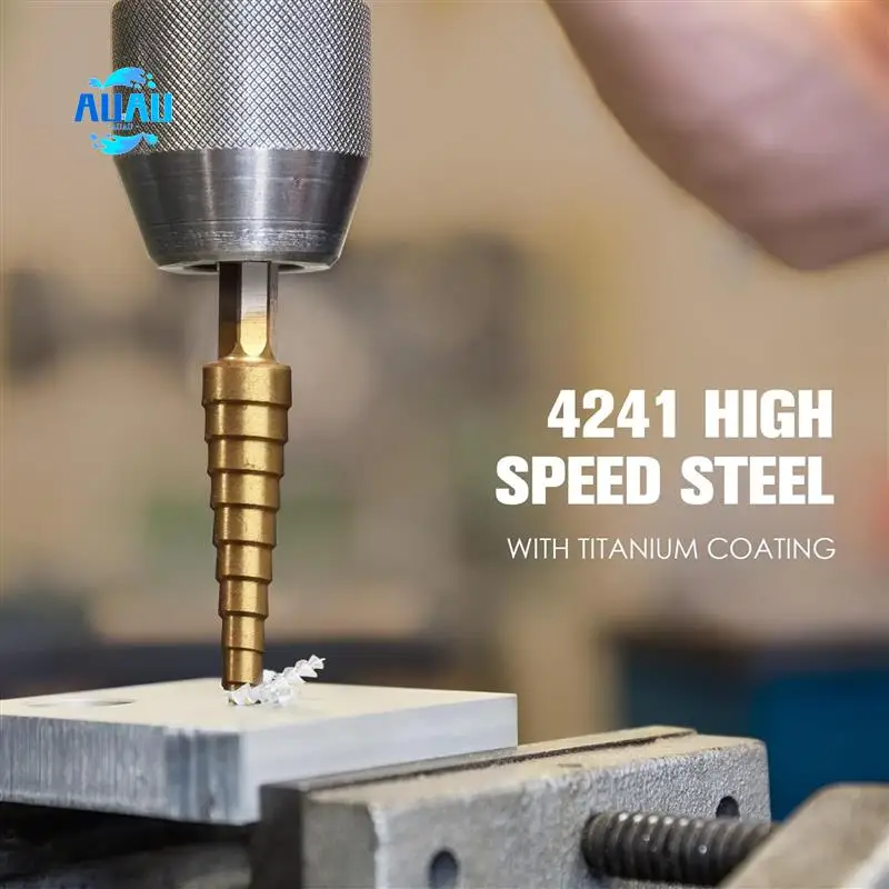 AUAU-5PCS Step Drill Bit Set, HSS Drill Bits, Automatic Center Punch, Shaped Split Tip, W/Aluminum Case, Step Bits For Metal
AUAU-5PCS Step Drill Bit Set, HSS Drill Bits, Automatic Center Punch, Shaped Split Tip, W/Aluminum Case, Step Bits For Metal