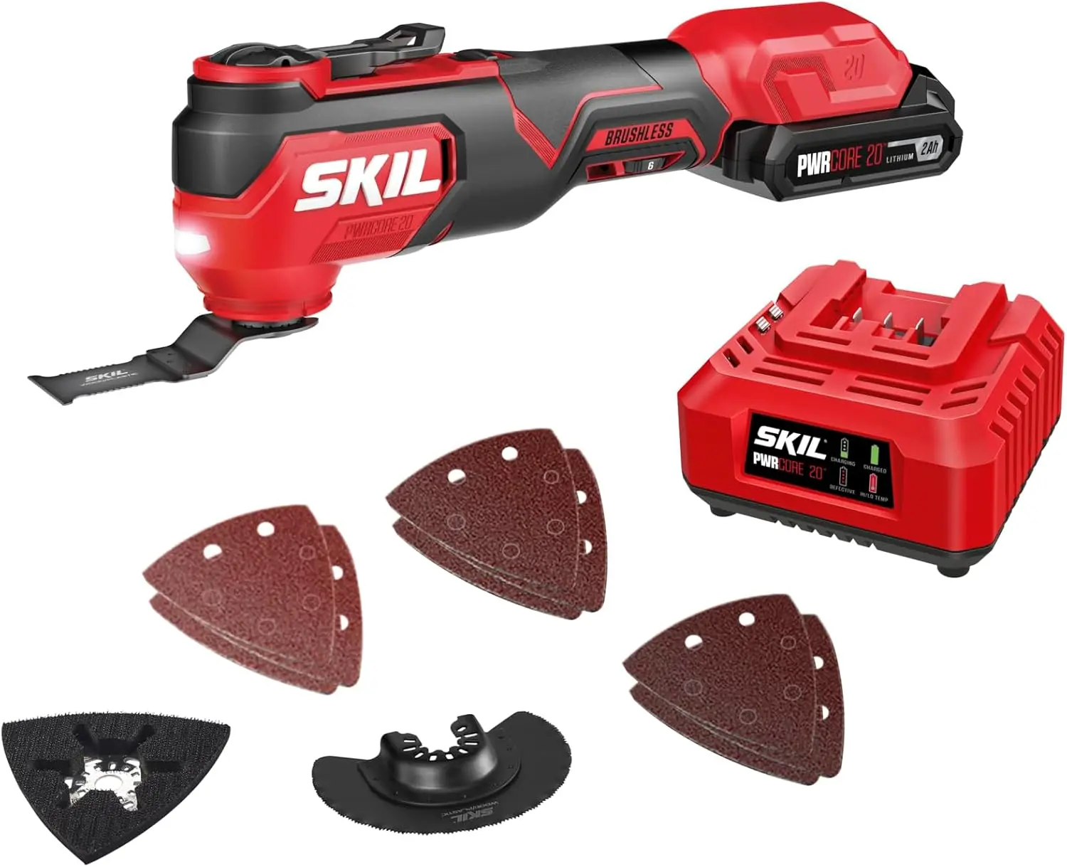 20V Brushless Oscillating Multi-Tool Kit with 2.0Ah Battery & Charger
20V Brushless Oscillating Multi-Tool Kit with 2.0Ah Battery & Charger