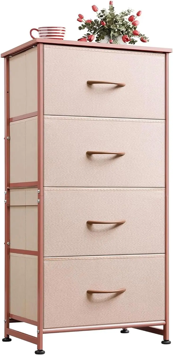 WLIVE 4 Drawers Dresser for Bedroom, Pink Rose Gold Fabric Clothes Storage Organizer Unit, Dresser for Hallway, Entryway
WLIVE 4 Drawers Dresser for Bedroom, Pink Rose Gold Fabric Clothes Storage Organizer Unit, Dresser for Hallway, Entryway