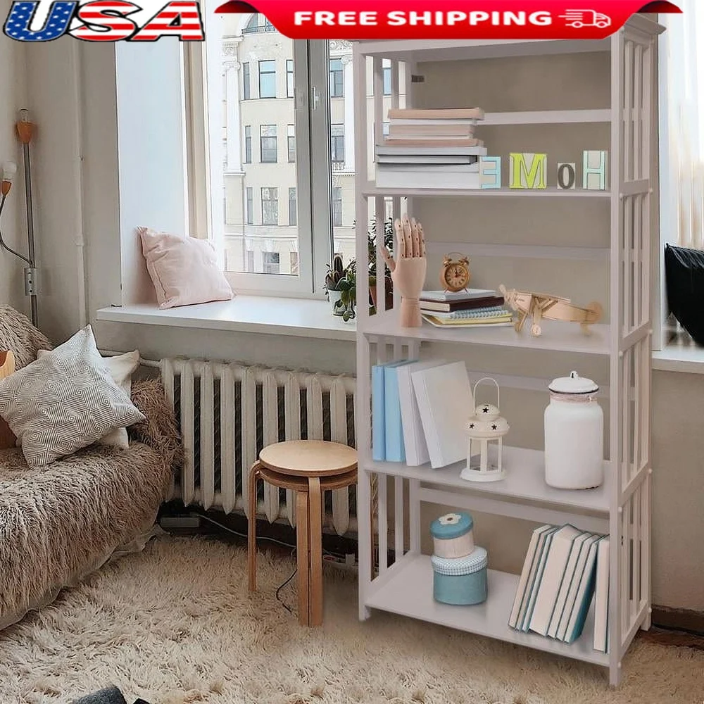 5-Shelf White Bookcase Solid Wood Mission Style Storage Unit Elegant Design Classic Home Furniture Durable Shelving Solution
5-Shelf White Bookcase Solid Wood Mission Style Storage Unit Elegant Design Classic Home Furniture Durable Shelving Solution