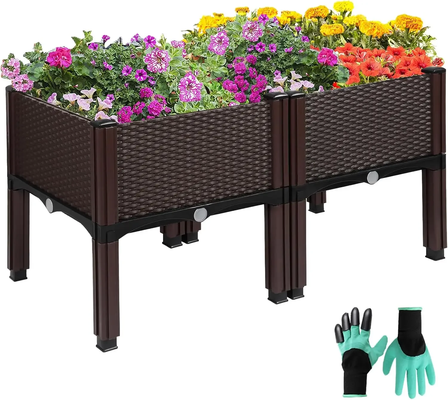 Raised Garden Bed Elevated Plastic Planter Box with Drainage Plugs for Vegetables Flowers Herbs Outdoor, 31.5x15.7x16.5 in Brown
Raised Garden Bed Elevated Plastic Planter Box with Drainage Plugs for Vegetables Flowers Herbs Outdoor, 31.5x15.7x16.5 in Brown