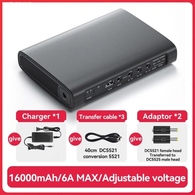 5V 9V 12V UPS Power Supply 16000mAh/20000mAh/25600mAh Energy Backup 5.5x2.1mm for Modem Wifi Routers Camera Speaker
5V 9V 12V UPS Power Supply 16000mAh/20000mAh/25600mAh Energy Backup 5.5x2.1mm for Modem Wifi Routers Camera Speaker