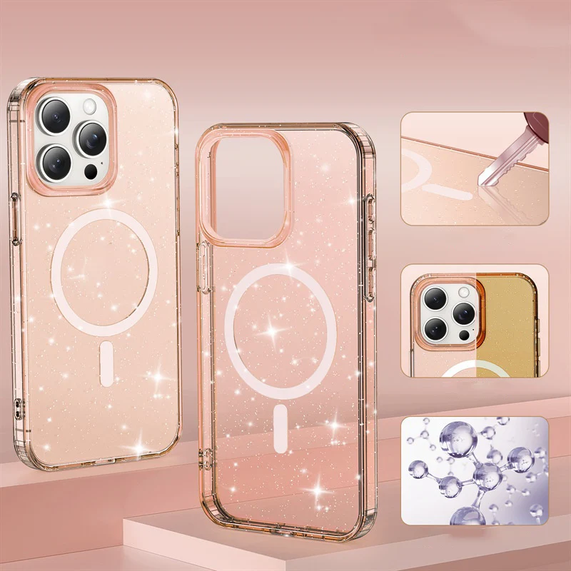 Магнитный чехол для iPhone SE4 16, 15, 14, 13, 12, 11 Pro Max, роскошный блестящий магнит с беспроводной зарядкой, чехол для телефона, прозрачный жесткий акрил
Магнитный чехол для iPhone SE4 16, 15, 14, 13, 12, 11 Pro Max, роскошный блестящий магнит с беспроводной зарядкой, чехол для телефона, прозрачный жесткий акрил