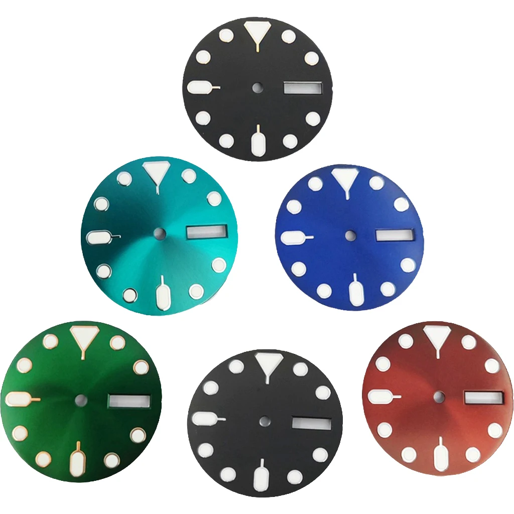 28.5mm Sterile Green Luminous Suitable for 3 o'clock 3.8 o'clock Watch Dial With Date Window Accessories For NH36 NH36A Movement
28.5mm Sterile Green Luminous Suitable for 3 o'clock 3.8 o'clock Watch Dial With Date Window Accessories For NH36 NH36A Movement