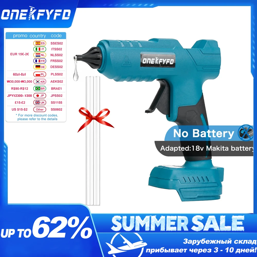 ONEKFYFD For Makita 18V Lithium Battery Cordless Hot Glue Gun Industrial Mini Glue Guns Thermo Electric Repair Tool
ONEKFYFD For Makita 18V Lithium Battery Cordless Hot Glue Gun Industrial Mini Glue Guns Thermo Electric Repair Tool