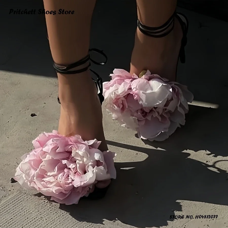 Women's Pink Flower Lace-up Sandals Summer Fashion Street Style Party Shoes Sweet Square Open Toe Thin Heels Runway Stilettos
Women's Pink Flower Lace-up Sandals Summer Fashion Street Style Party Shoes Sweet Square Open Toe Thin Heels Runway Stilettos