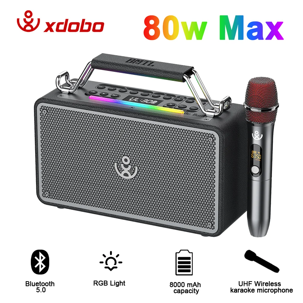 Портативная Bluetooth-колонка XDOBO Super Bass 80W для улицы, беспроводной сабвуфер, музыкальная система для путешествий, домашних вечеринок и караоке с микрофоном
Портативная Bluetooth-колонка XDOBO Super Bass 80W для улицы, беспроводной сабвуфер, музыкальная система для путешествий, домашних вечеринок и караоке с микрофоном