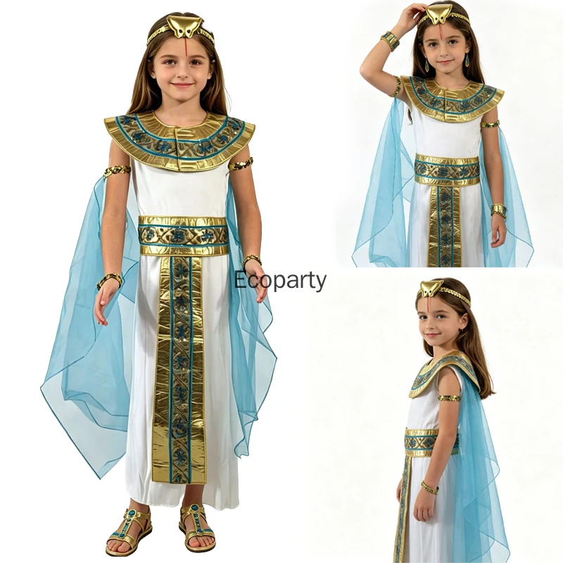 Kids Ancient Egypt Egyptian Pharaoh Cleopatra Princess Costume Dress with Accessories Girls Halloween Masquerade Party Costumes
Kids Ancient Egypt Egyptian Pharaoh Cleopatra Princess Costume Dress with Accessories Girls Halloween Masquerade Party Costumes
