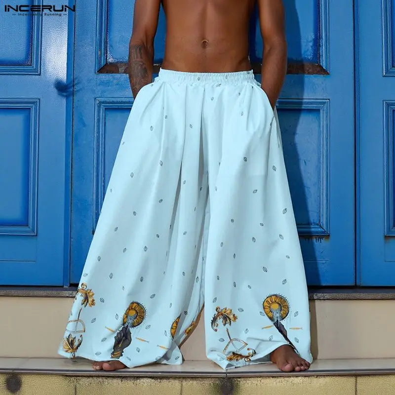 INCERUN Men Wide Leg Pants Printing Ethnic Style Pantalones Streetwear Joggers Loose Elastic Waist Casual 2026 Fashion Trousers
INCERUN Men Wide Leg Pants Printing Ethnic Style Pantalones Streetwear Joggers Loose Elastic Waist Casual 2026 Fashion Trousers