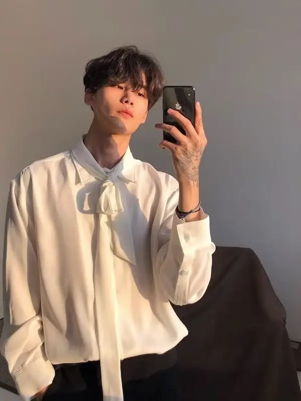 Sli Casual Loose Long Sve White irt Men's Korean Trend Fre Simple New Spring Autumn irt for Youth
Sli Casual Loose Long Sve White irt Men's Korean Trend Fre Simple New Spring Autumn irt for Youth