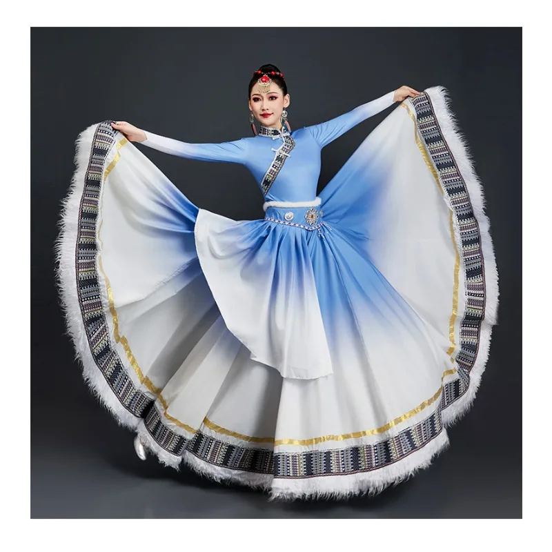Новые костюмы для народных танцев в Китае, женская длинная юбка, одежда в этническом стиле, монгольские костюмы для выступлений
Новые костюмы для народных танцев в Китае, женская длинная юбка, одежда в этническом стиле, монгольские костюмы для выступлений
