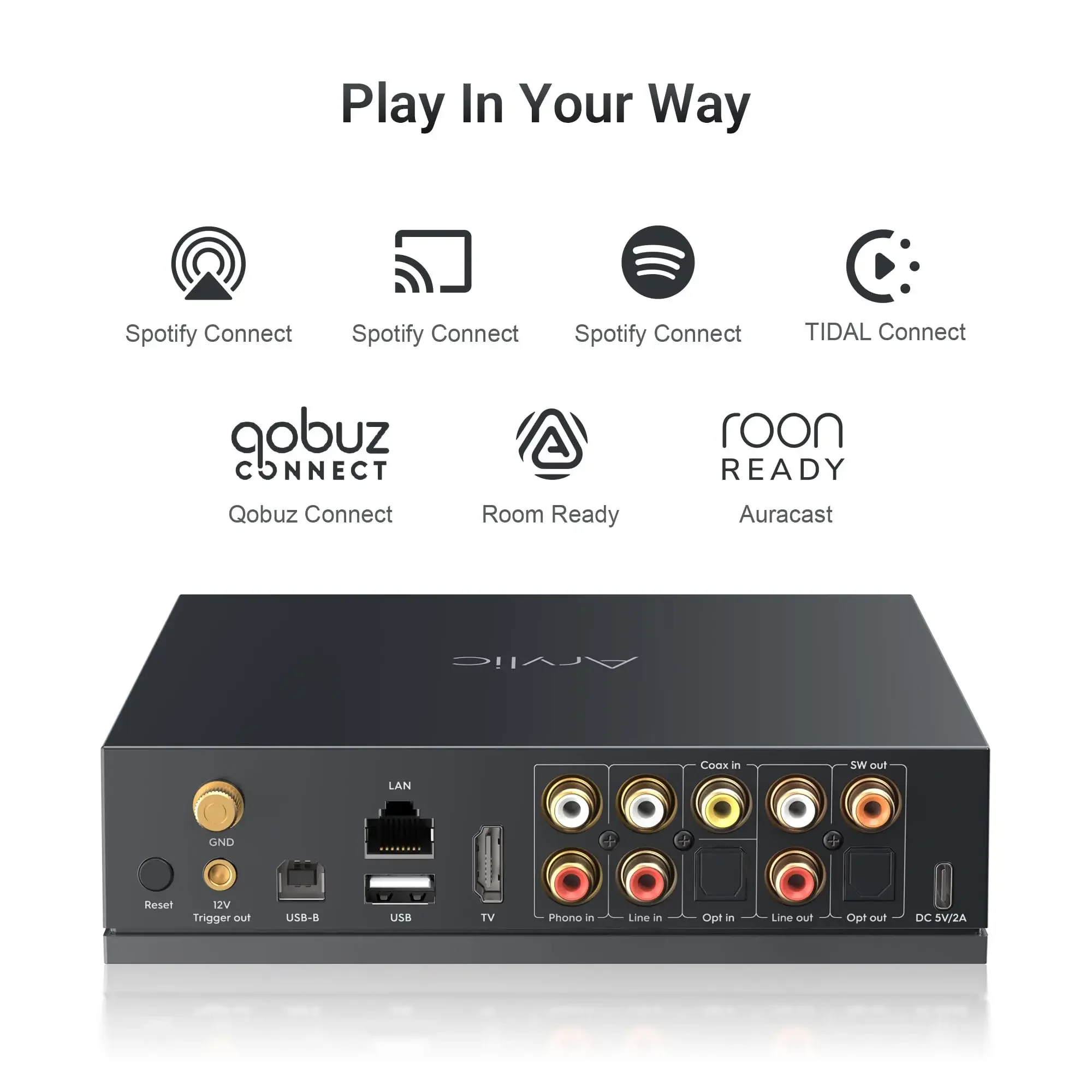 Arylic LP100 Wireless Music Streamer WiFi Bluetooth 5.4 AirPlay 2 Google Cast Spotify TIDAL Roon HDMI eARC Phono DAC Multiroom
Arylic LP100 Wireless Music Streamer WiFi Bluetooth 5.4 AirPlay 2 Google Cast Spotify TIDAL Roon HDMI eARC Phono DAC Multiroom