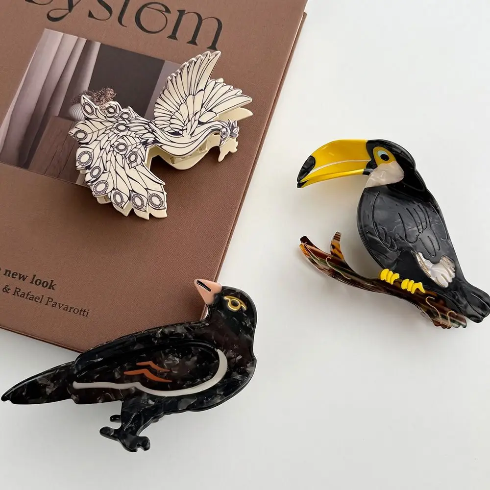 Creative Cute Acetic Acid Hair Claw Crow Woodpecker Bird Hair Clip Peacock Korean Style Cartoon Animal Shark Clip Girls 
Creative Cute Acetic Acid Hair Claw Crow Woodpecker Bird Hair Clip Peacock Korean Style Cartoon Animal Shark Clip Girls