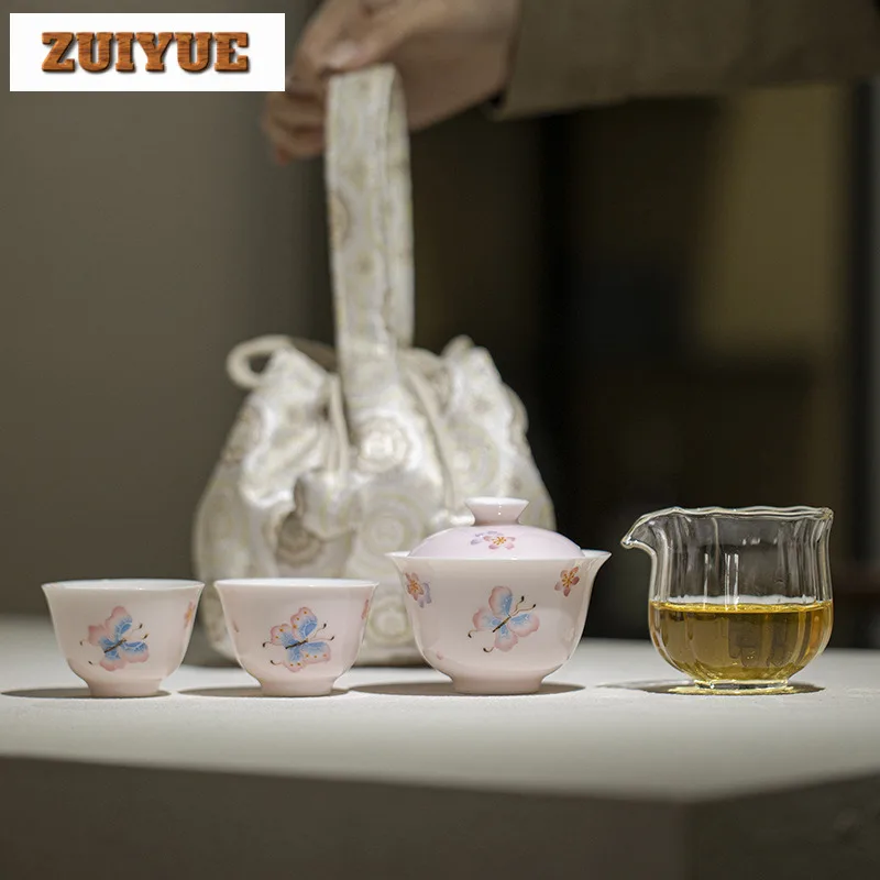Hand-painted Butterfly Travel Tea Set Kit Zen 1 Pot 2 Cups Household Tea Maker Organizer Portable Camping Handbag Ornaments Gift
Hand-painted Butterfly Travel Tea Set Kit Zen 1 Pot 2 Cups Household Tea Maker Organizer Portable Camping Handbag Ornaments Gift