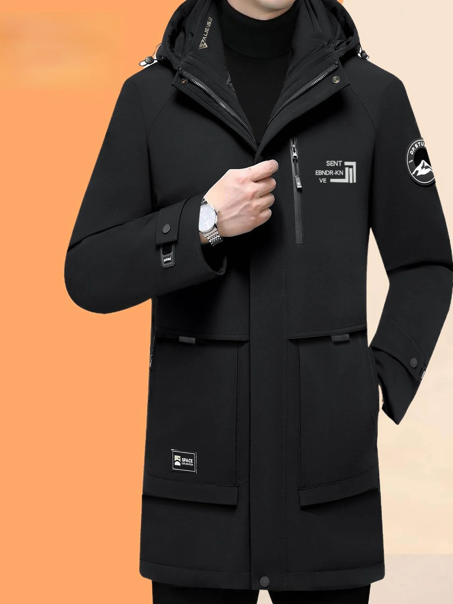 Men's Goose down Jaet Winter Thiened Warm Coat with Hat Middle-Length Casual Sle Polyester Fiber White Goose Feather
Men's Goose down Jaet Winter Thiened Warm Coat with Hat Middle-Length Casual Sle Polyester Fiber White Goose Feather