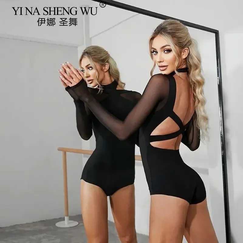 Женское боди для латинских танцев, черный сетчатый топ с открытой спиной, профессиональный костюм с длинными рукавами для латинских танцев ча-ча
Женское боди для латинских танцев, черный сетчатый топ с открытой спиной, профессиональный костюм с длинными рукавами для латинских танцев ча-ча