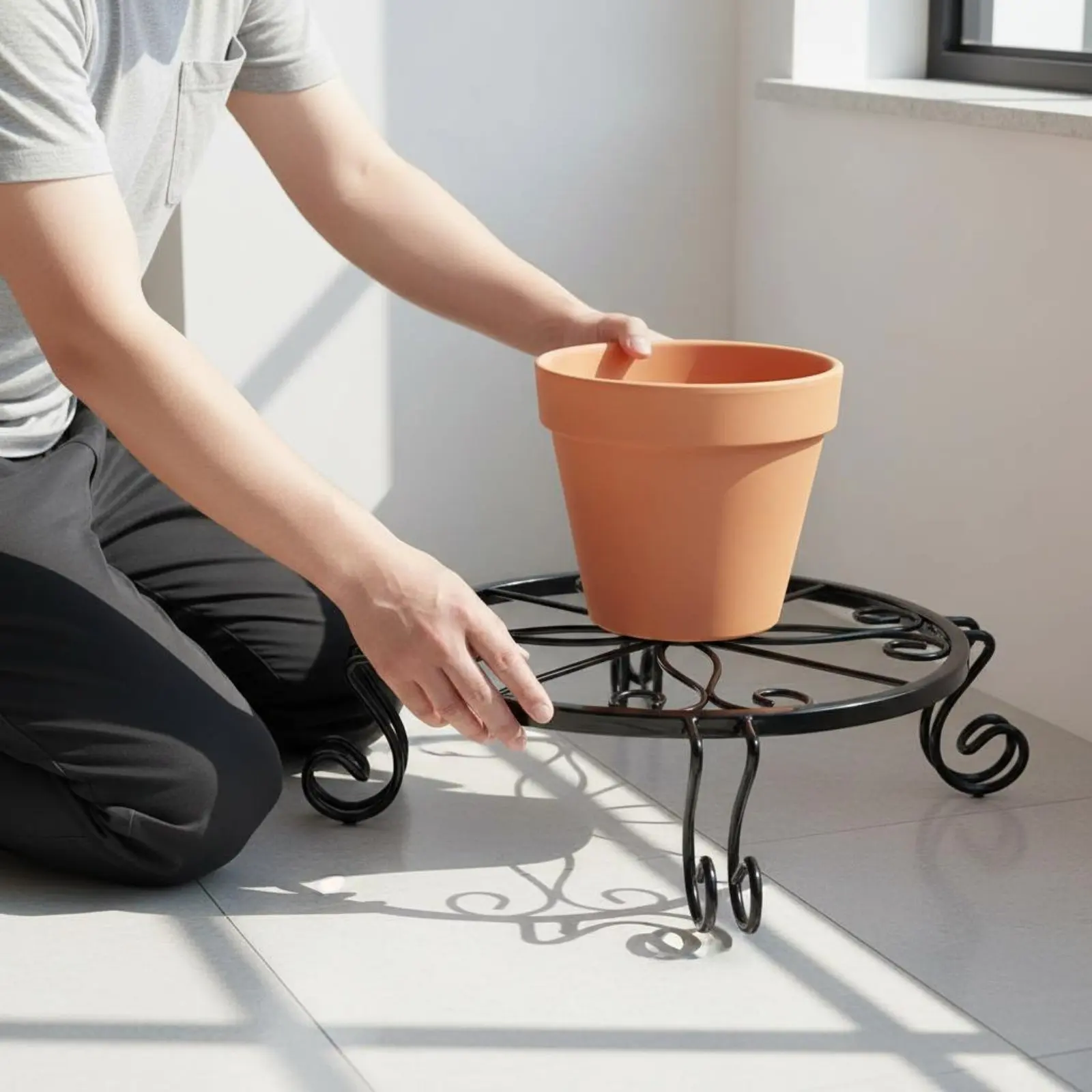 3 Pieces Wrought Iron Plant Stand Sturdy Duty Floor Plant Stand Wrought Iron Pot Holder Elegant Design Round Planter Support
3 Pieces Wrought Iron Plant Stand Sturdy Duty Floor Plant Stand Wrought Iron Pot Holder Elegant Design Round Planter Support