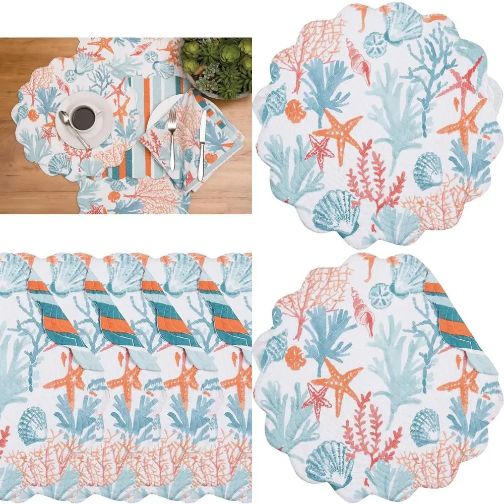 Orange & Blue Striped Reversible Cotton Placemats Set, 6-Piece, 17, Machine Washable, Coastal Style for Dining & Home Decor
Orange & Blue Striped Reversible Cotton Placemats Set, 6-Piece, 17, Machine Washable, Coastal Style for Dining & Home Decor