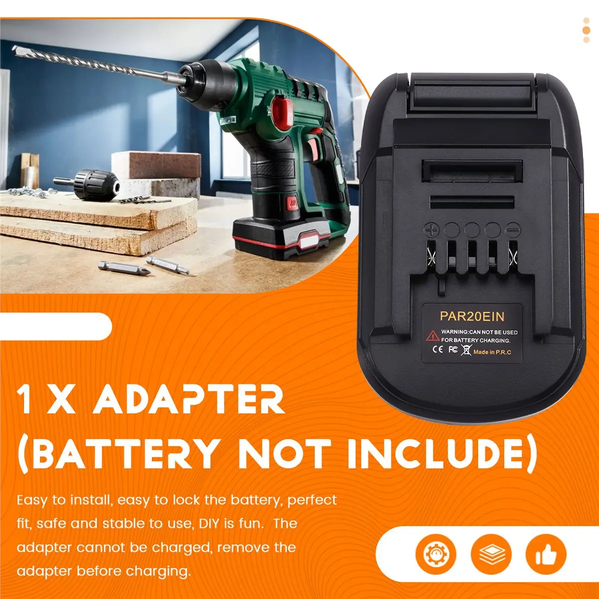 AA19 Battery Adapter for Parkside 20V Li-Ion Battery Converter to for Einhell 18V Li-Ion Battery Power Tools PAR20EIN
AA19 Battery Adapter for Parkside 20V Li-Ion Battery Converter to for Einhell 18V Li-Ion Battery Power Tools PAR20EIN