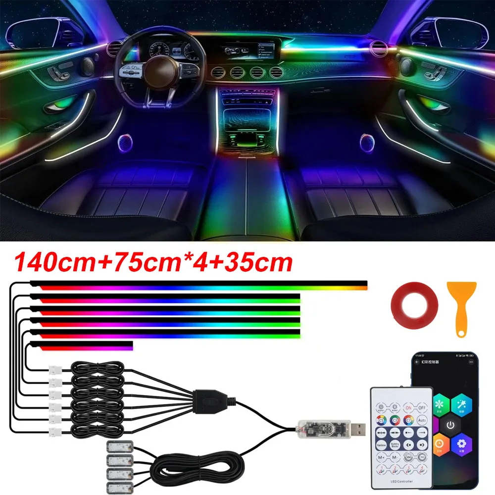 140 см Атмосферное освещение Светодиодная лента Акриловая RGB Декоративная лампа Внутреннее освещение автомобиля Красочные Дверные фонари Лампа для ног
140 см Атмосферное освещение Светодиодная лента Акриловая RGB Декоративная лампа Внутреннее освещение автомобиля Красочные Дверные фонари Лампа для ног
