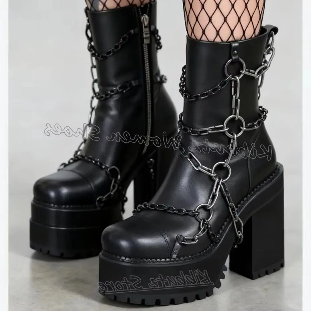 Ankle Modern Boots Platform Metal Chain Leather Solid Color Fashion Luxury Elegant Concise Sexy Round Toe Chunky Heels Shoes New
Ankle Modern Boots Platform Metal Chain Leather Solid Color Fashion Luxury Elegant Concise Sexy Round Toe Chunky Heels Shoes New