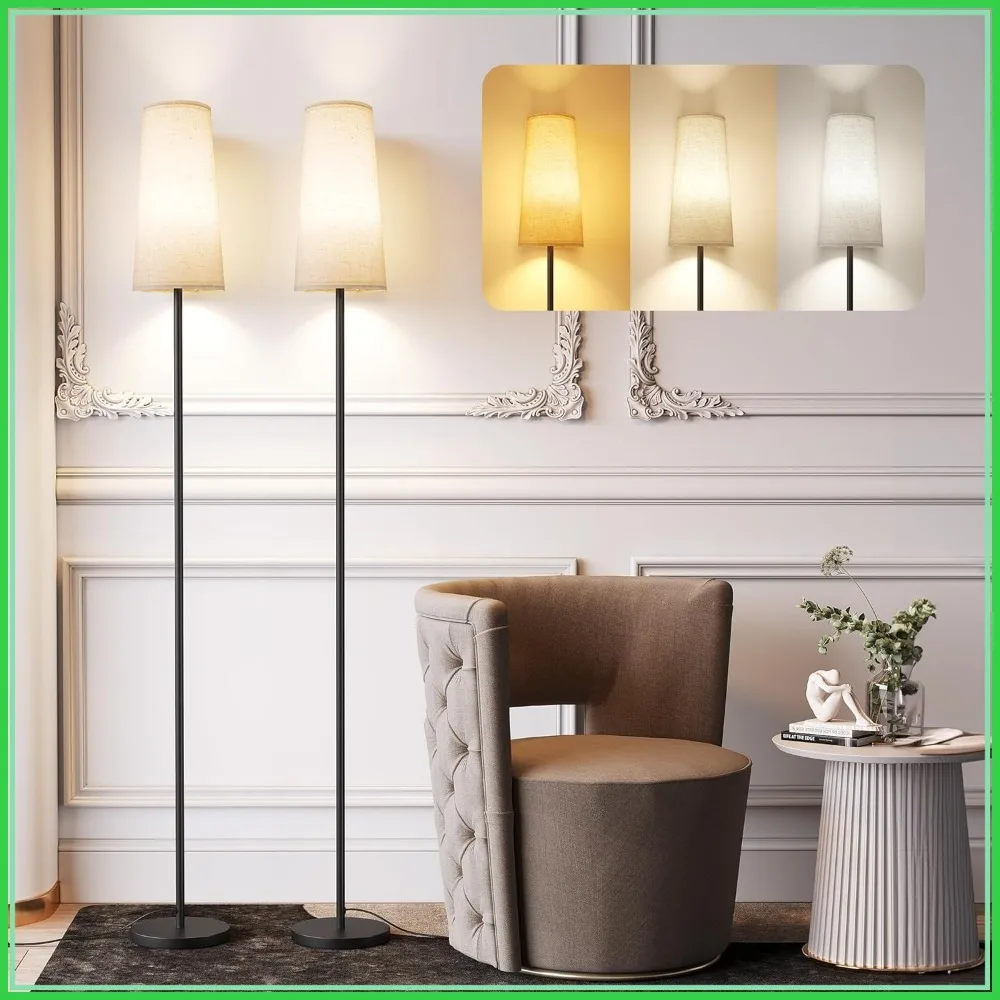 Floor Lamps for Living Room, Standing Lamp with LED Bulb, 3 Color Temperatures, Tall Lamp for Bedroom/Office, Black - 2 Pack
Floor Lamps for Living Room, Standing Lamp with LED Bulb, 3 Color Temperatures, Tall Lamp for Bedroom/Office, Black - 2 Pack