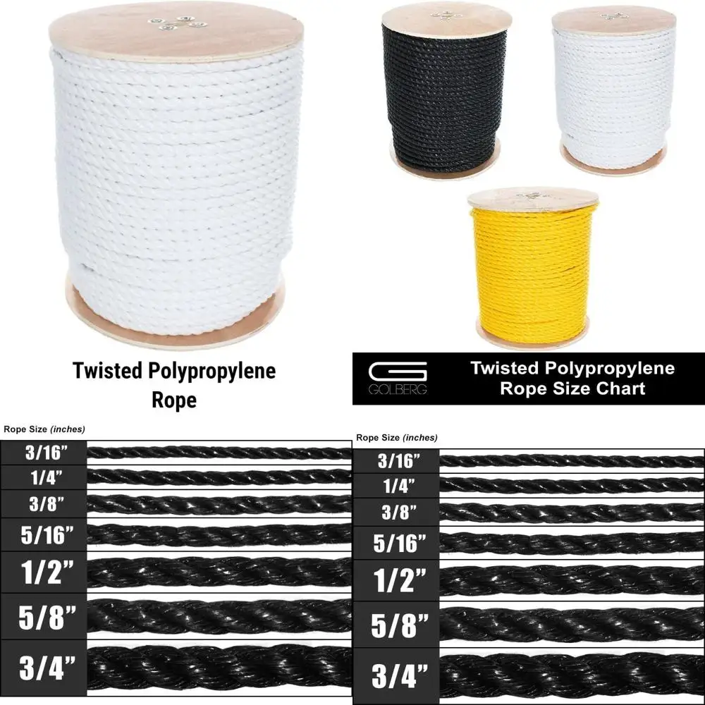 Twisted Polypropylene Rope for Marine and Nautical Applications - Floating Polypro Cord Ideal for Wet Projects
Twisted Polypropylene Rope for Marine and Nautical Applications - Floating Polypro Cord Ideal for Wet Projects