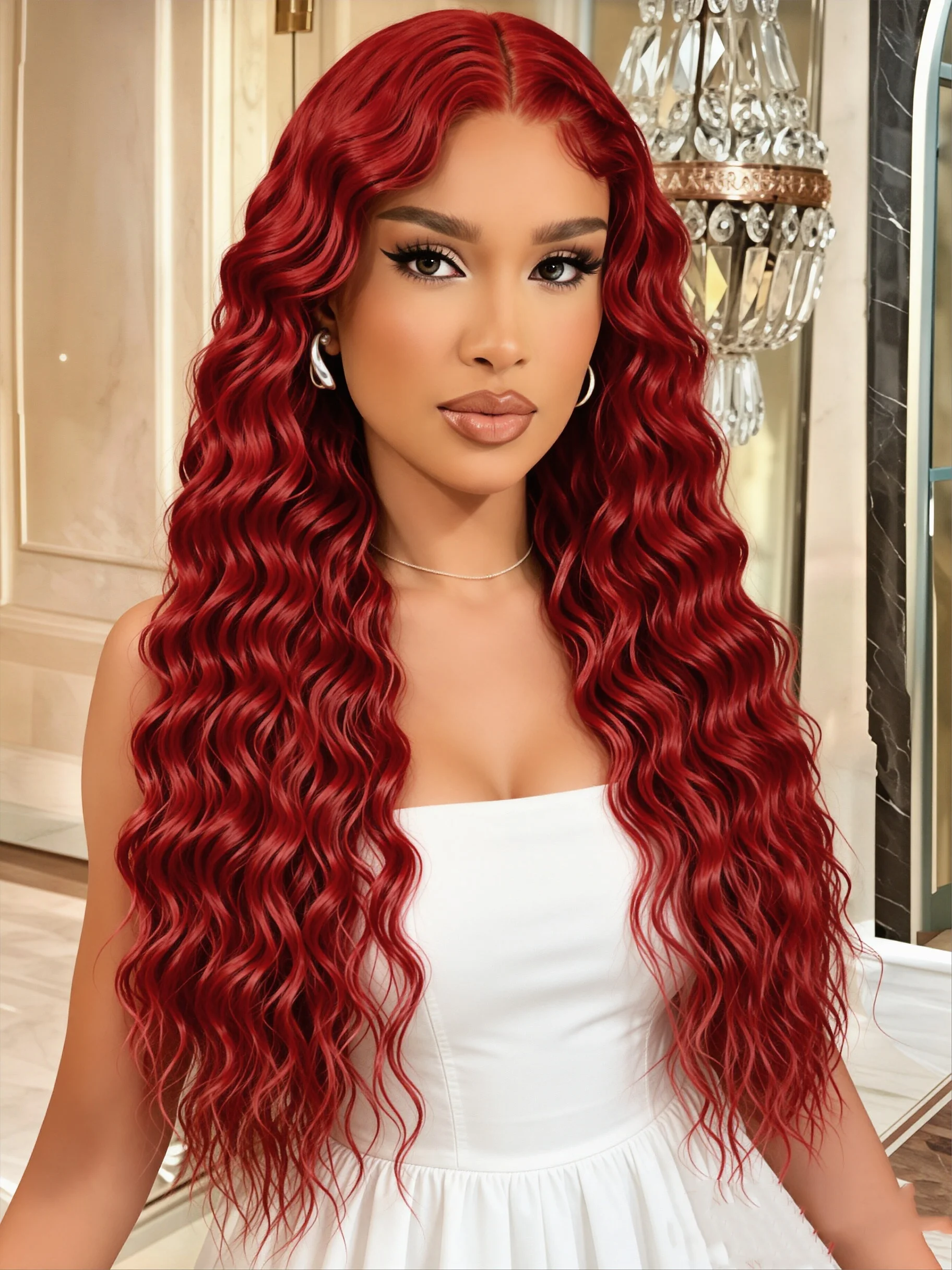 99J Burgundy Deep Wave Lace Front Wigs Human Hair 180 Density HD Transparent Human Hair Lace Front Wigs Curly Wig Wet and Wavy Lace Front Wigs Pre Plucked Frontal Wigs 13x4 99J Burgundy Curly Human Hair Wig for Women For Daily Wear
99J Burgundy Deep Wave Lace Front Wigs Human Hair 180 Density HD Transparent Human Hair Lace Front Wigs Curly Wig Wet and Wavy Lace Front Wigs Pre Plucked Frontal Wigs 13x4 99J Burgundy Curly Human Hair Wig for Women For Daily Wear