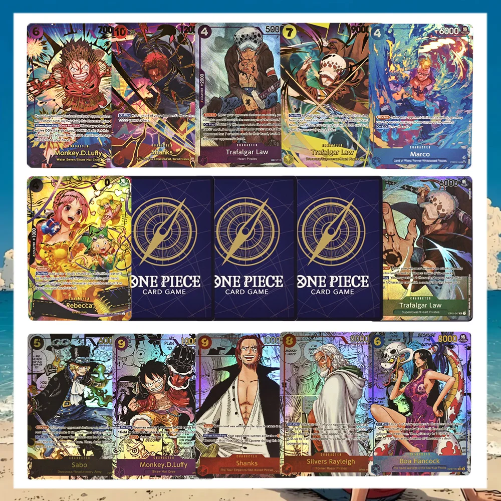 One Piece OPCG Proxy Cards Marco/Rebecca/Shanks/Trafalgar Law/Monkey.D.Luffy Collector Set Anime Character Leader Event Cards
One Piece OPCG Proxy Cards Marco/Rebecca/Shanks/Trafalgar Law/Monkey.D.Luffy Collector Set Anime Character Leader Event Cards